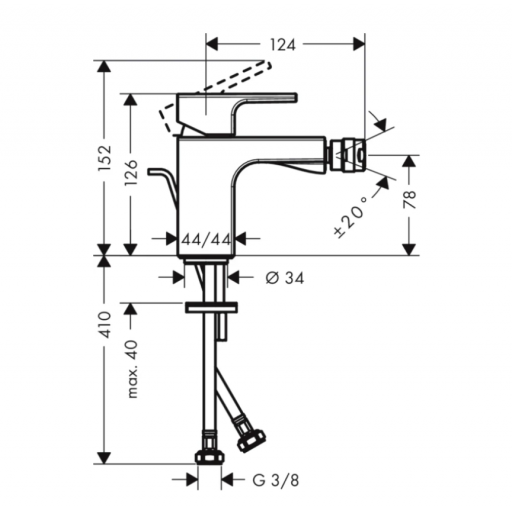 Смеситель для биде HANSGROHE Vernis Shape 71211000 хром